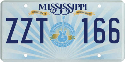 MS license plate ZZT166