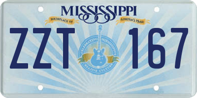 MS license plate ZZT167