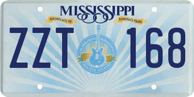 MS license plate ZZT168