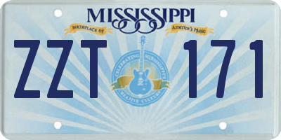 MS license plate ZZT171