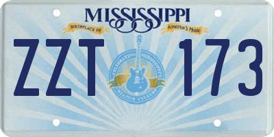 MS license plate ZZT173