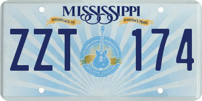MS license plate ZZT174