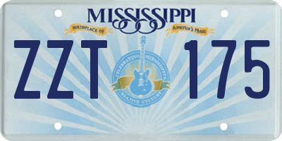 MS license plate ZZT175