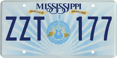 MS license plate ZZT177