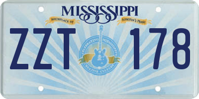 MS license plate ZZT178