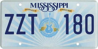 MS license plate ZZT180