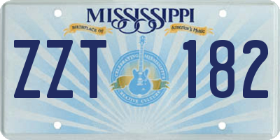 MS license plate ZZT182