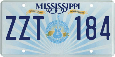 MS license plate ZZT184