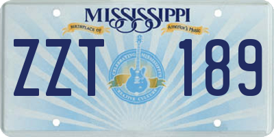 MS license plate ZZT189