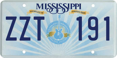 MS license plate ZZT191