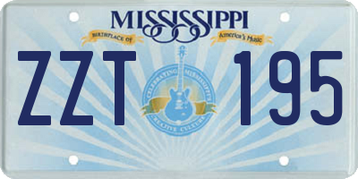 MS license plate ZZT195