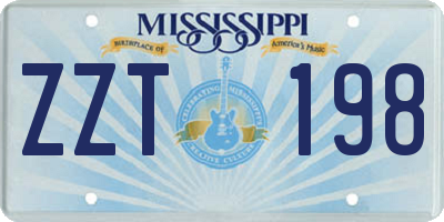 MS license plate ZZT198