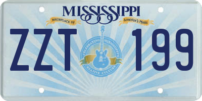 MS license plate ZZT199