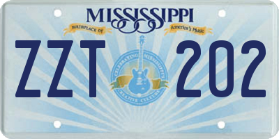 MS license plate ZZT202