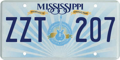 MS license plate ZZT207