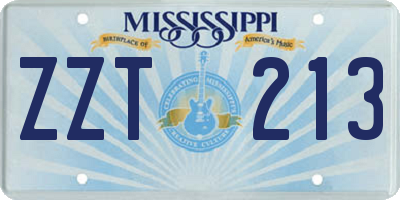MS license plate ZZT213