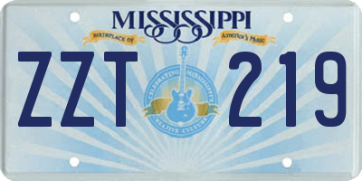 MS license plate ZZT219