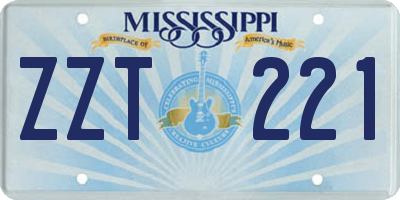 MS license plate ZZT221