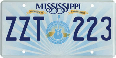 MS license plate ZZT223