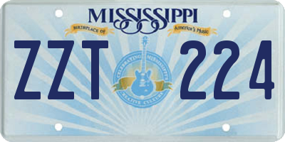 MS license plate ZZT224