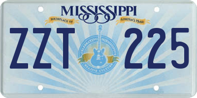 MS license plate ZZT225