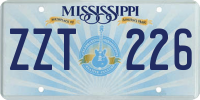 MS license plate ZZT226