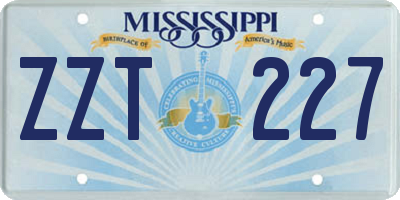 MS license plate ZZT227