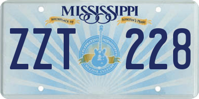 MS license plate ZZT228