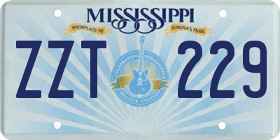 MS license plate ZZT229