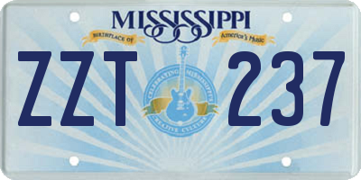 MS license plate ZZT237