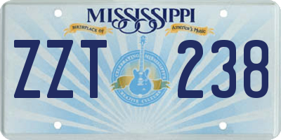 MS license plate ZZT238