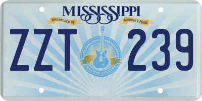 MS license plate ZZT239