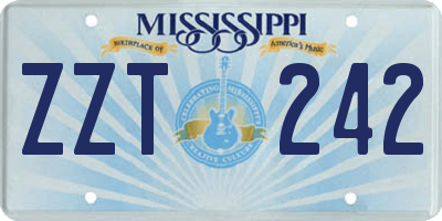 MS license plate ZZT242