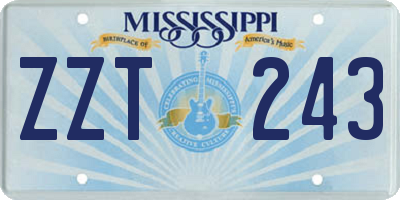 MS license plate ZZT243