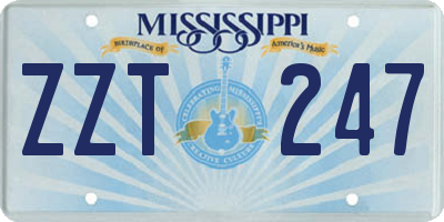 MS license plate ZZT247