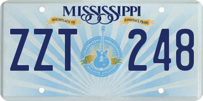 MS license plate ZZT248