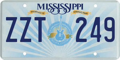 MS license plate ZZT249