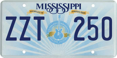 MS license plate ZZT250