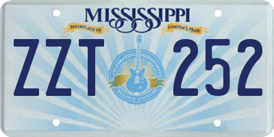 MS license plate ZZT252