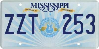 MS license plate ZZT253