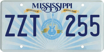 MS license plate ZZT255