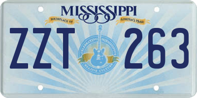 MS license plate ZZT263