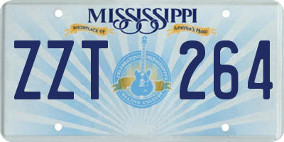 MS license plate ZZT264