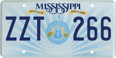 MS license plate ZZT266