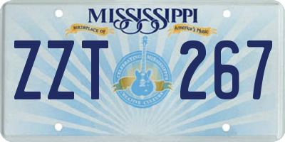 MS license plate ZZT267