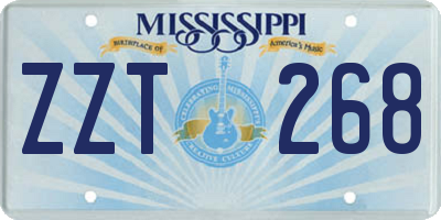 MS license plate ZZT268