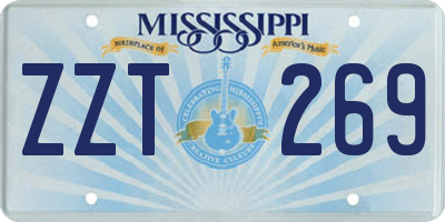 MS license plate ZZT269