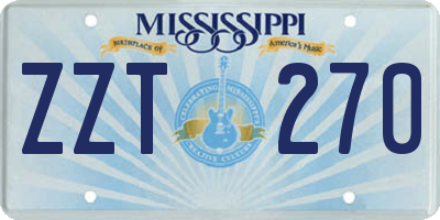 MS license plate ZZT270