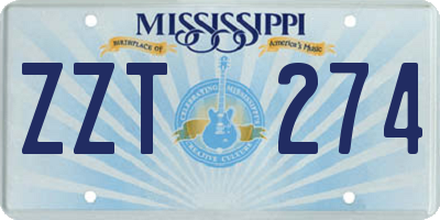 MS license plate ZZT274
