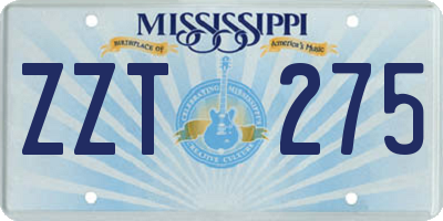 MS license plate ZZT275